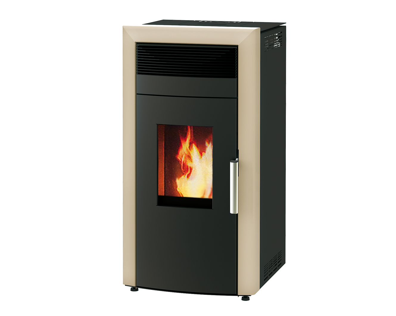 Kamin na peleti COMMO 15 Капацитет: 15 kW Површина на загревање:58-96 m2 Димензии: 520 x 570 x 1010 mm Капацитет на резервоарот за пелет: 25kg